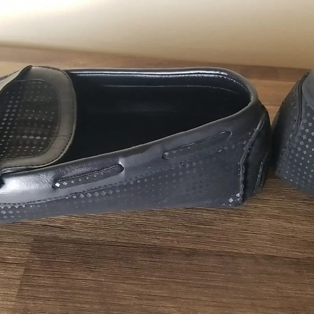 MADDEN Men's Black/Silver Diamond Suede Leather Driving Mocs Loafers Shoes SZ 13